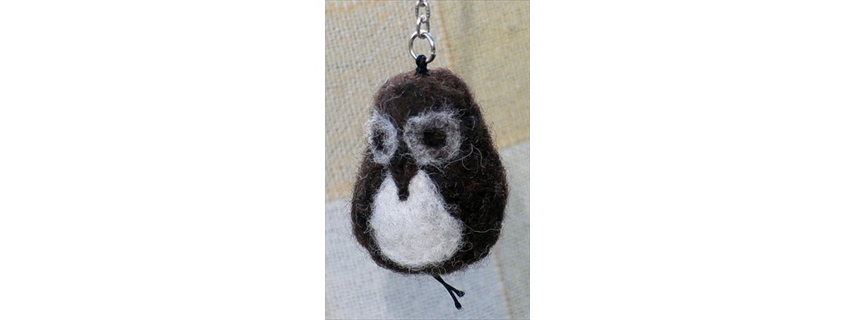 Single owl key ring