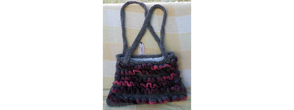 Pink crotcheted bag