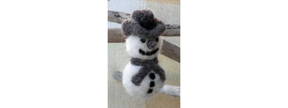 Snowman with cowboy hat